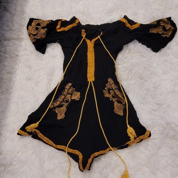 Off shoulder embroidery jumpsuit - Picture 4 of 5